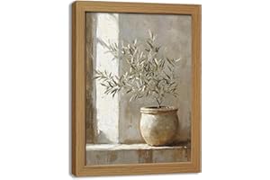 Vintage Olive Tree Canvas Wall Art, French Country Oil Style Prints Wall Decor, Farmhouse Plant Pictures for Living Room Bath