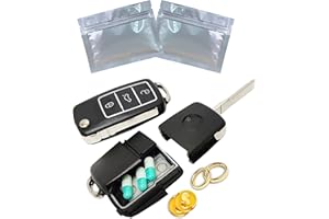 Sneaky Booze Stash Car Key Fob Remote Diversion Safe: FREE Smell/Odor Proof Bag Discrete Portable Storage Container To Hide Pills Jewelry or Valuables Secret Hidden Travel Can Or Home Security 2 pack