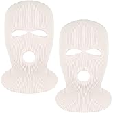 2 Pieces 3-Hole Full Face Mask Cover Ski Mask Winter Balaclava Cap Knitted Face Cover for Winter Outdoor Sports