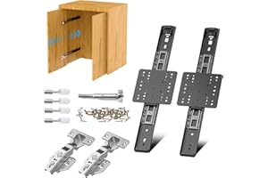 LOODMEO Sliding Hidden Door Track, Pocket Door Hardware, Smooth Gliding Pocket Door Slides with Hinges for Cabinet and Recessed Doors (12IN, Set, 1)