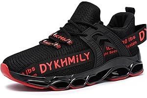 DYKHMATE Steel Toe Wide Shoes for Men Women Lightweight Safety Sneakers Fashion Work Shoes Comfortable Breathable Safety Toe Slip on Tennis Shoes
