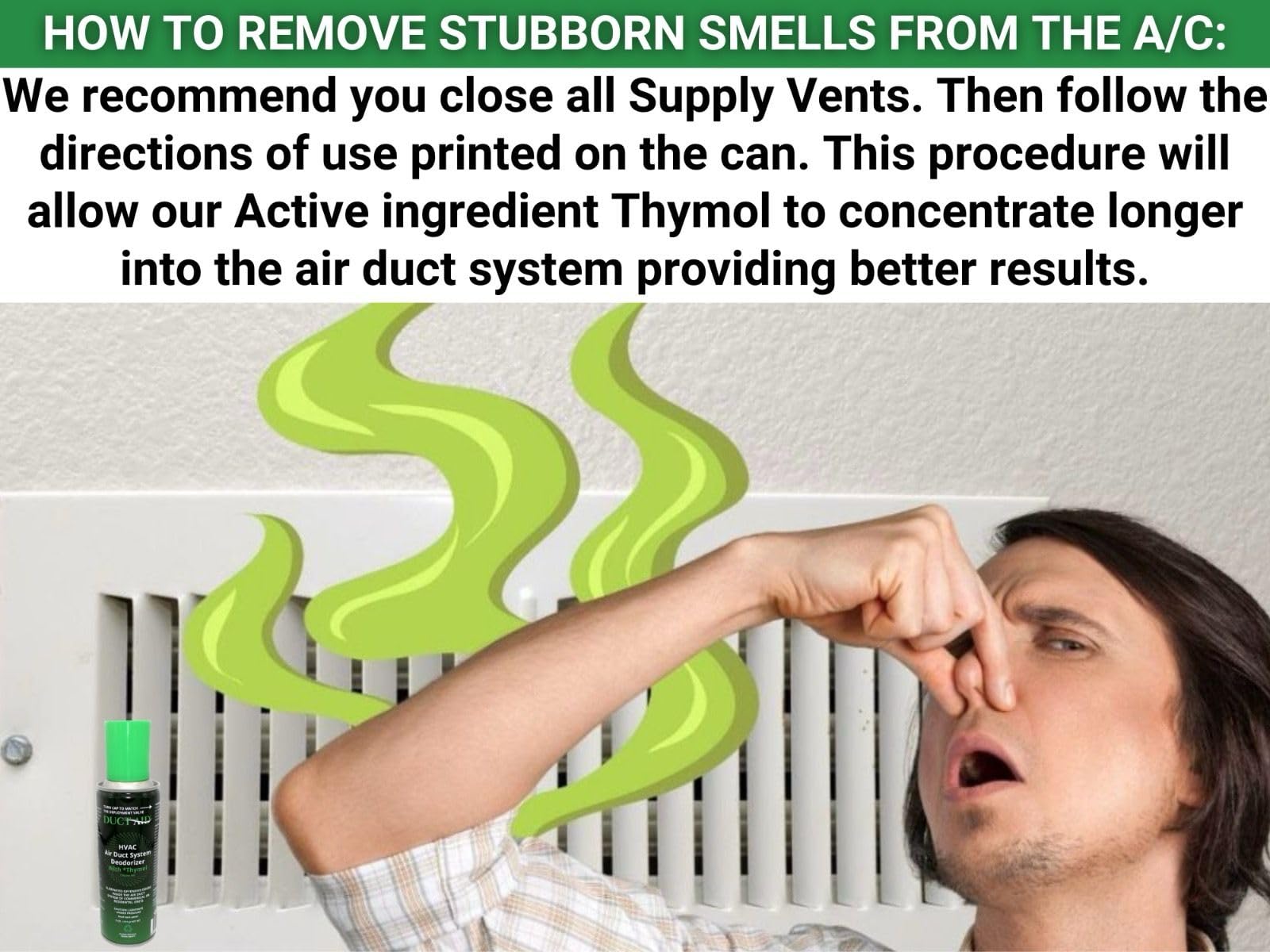 Air Freshener for HVAC System, Commercial, Residential & Cars| Made with Thyme extract, natural Plant based product Now available in a Concentrated Formula for maximum effectiveness (PACK 1)