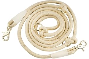 Lucpawz 8.5ft HandsFree Nylon Crossbody Shoulder Dog Leash, 6 in 1 Multifunctional Rope Leash, Adjustable Waist Rope Leash for Dog Walking, Gold