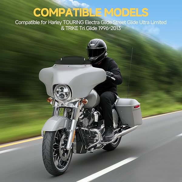 GAMAZING MOTORCYCLE 6 INCH WINDSHIELD WINDSCREEN WINDSHIELD FIT FOR 1996-2013 HARLEY DAVIDSON TOURING STREET GLIDE ELECTRA GLIDE TRI GLIDE FLHT FLHX FLHTK FLHTC FLHTCU, BLACK