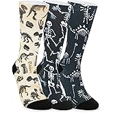 Magifuls VividPrint Funny Creative Print Crew Socks for Women & Men (3 Pairs), Breathable & Supportive One Size