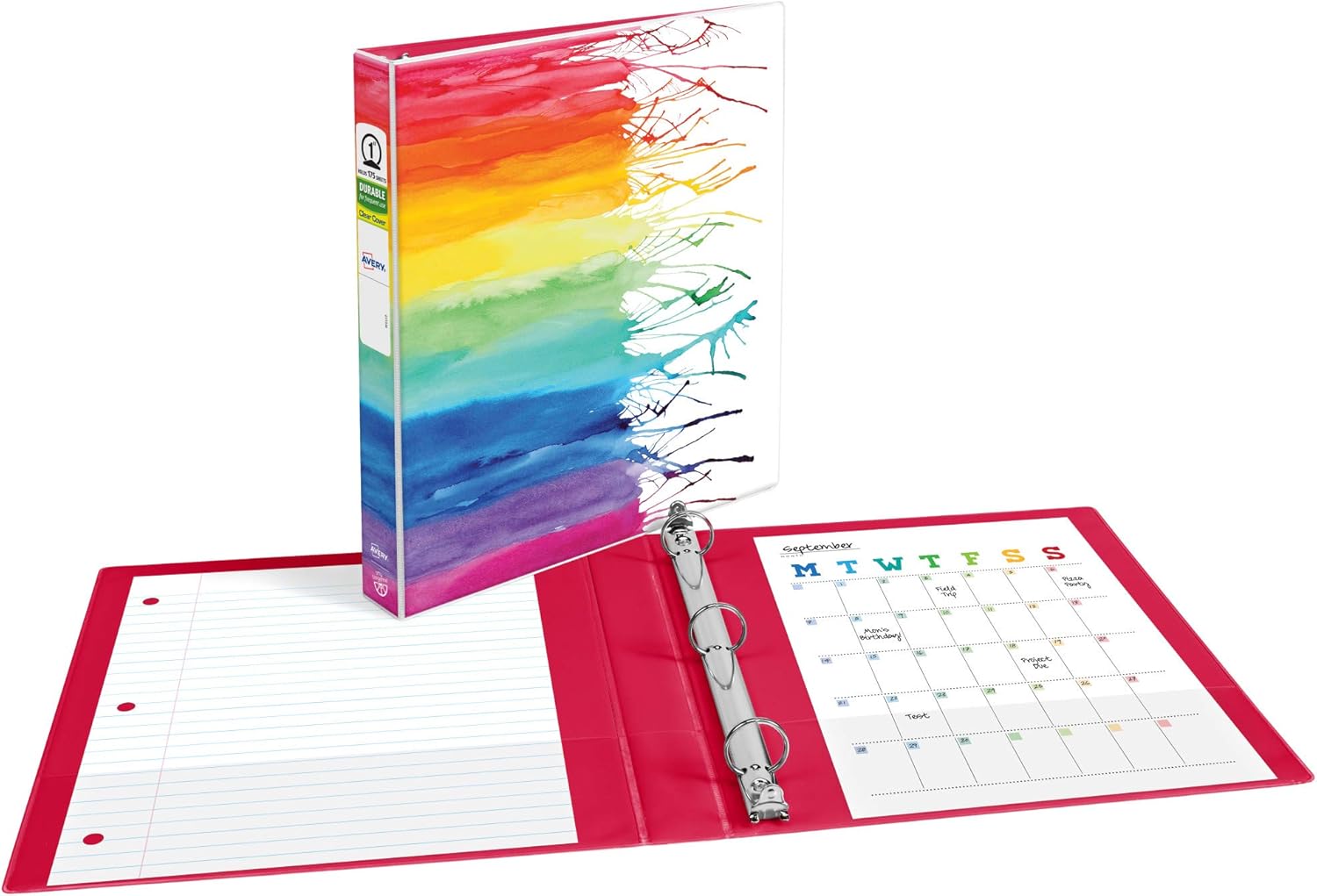 Avery + Amy Tangerine Designer Collection Binder, 1" Round Rings, 175-Sheet Capacity, Assorted Designs, 6 Binders (26880) : Office Products
