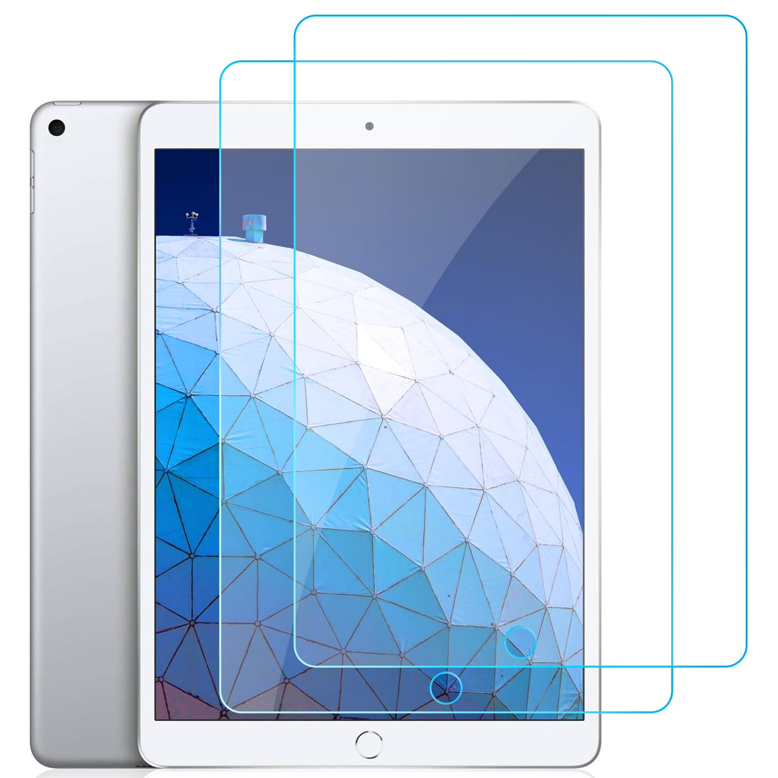 Whioltl Screen Protector for iPad Air 3 (10.5 Inch 2019 Model) and iPad Pro 10.5 (2017), Case Friendly Tempered Glass Film Shockproof Scratchproof oilproof 99.99% HD Clarity