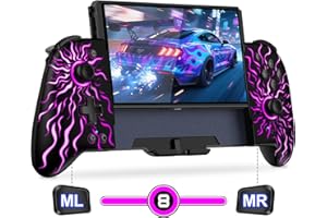 Gammeefy Switch Controllers Hall Effect - Pro Controller - Switch One Piece Joypad with 9 Lights in Handheld Mode