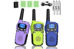 Walkie Talkies for Adults- WokTok Long Range Two Way Radio for Camping Hiking Hand Held Hiking Accessories Camping Gear Xmas Birthday Gift for Kids,SOS Siren,NOAA Weather Alert,3 Radios
