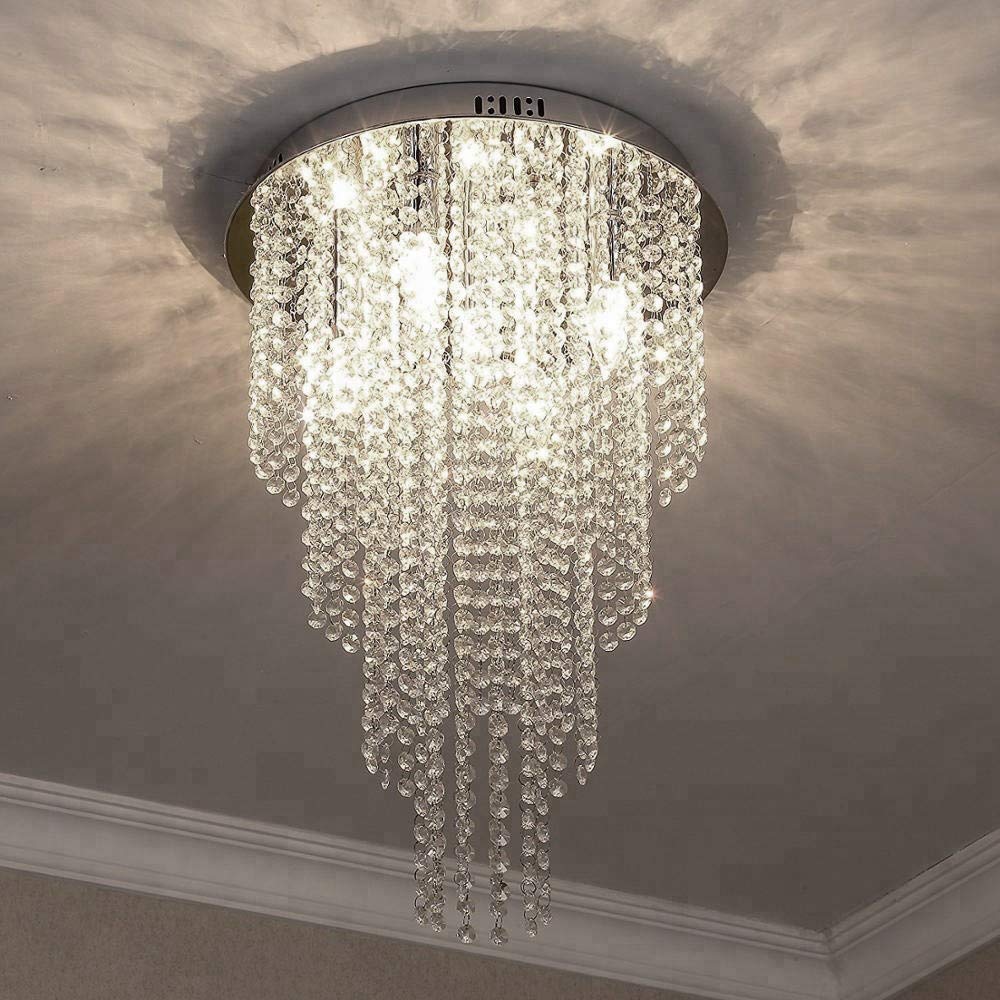 Buy INDSMART LED Ceiling Light, Fancy Crystal Glass Chandelier for Hall