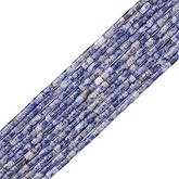 BEADIA Natural Blue Sodalite Tube Beads Cylinder 2x4mm 38cm/Strand Stone Beads for Jewelry Making
