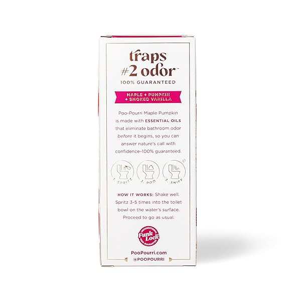 POO-POURRI BEFORE-YOU-GO TOILET SPRAY, MAPLE PUMPKIN, 2 FL OZ – MAPLE, PUMPKIN AND SMOKED VANILLA