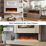 INMOZATA 60inch Electric Fireplace 3-Side Glass Recessed/Freestanding with 9 view 2
