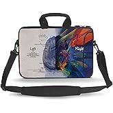 14 15 15.4 15.6 inch Messenger Bag Carrying Case Sleeve with Handle Accessory Pocket Fits 14 to 15-Inch Laptops/Notebook/Ebooks/Kids Tablet/Pad(Left Right Brain)