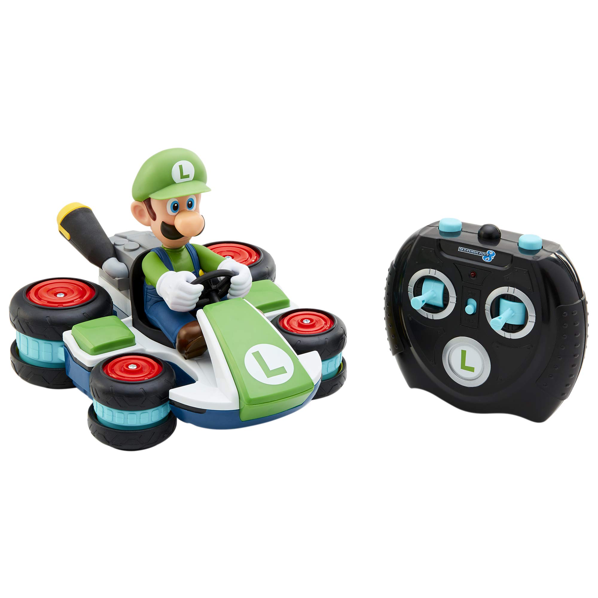 Nintendo Super Mario Kart 8 Luigi Anti-Gravity RC Racer, Official by Jakks Pacific, 360 spins, wheelies and drift! - Up to 100 ft. Range - For Kids ages 4+