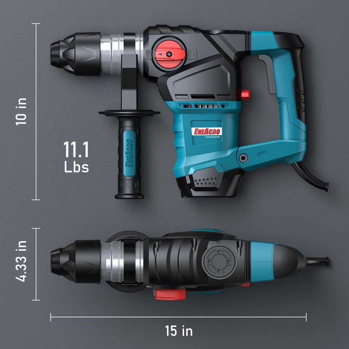ENEACRO 11/4 Inch SDSPlus 12.5 Amp Heavy Duty Rotary Hammer Drill