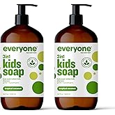 Everyone 3-in-1 Kids Soap, Body Wash, Bubble Bath, Shampoo, 32 Ounce (Pack of 2), Tropical Coconut Twist, Coconut Cleanser wi