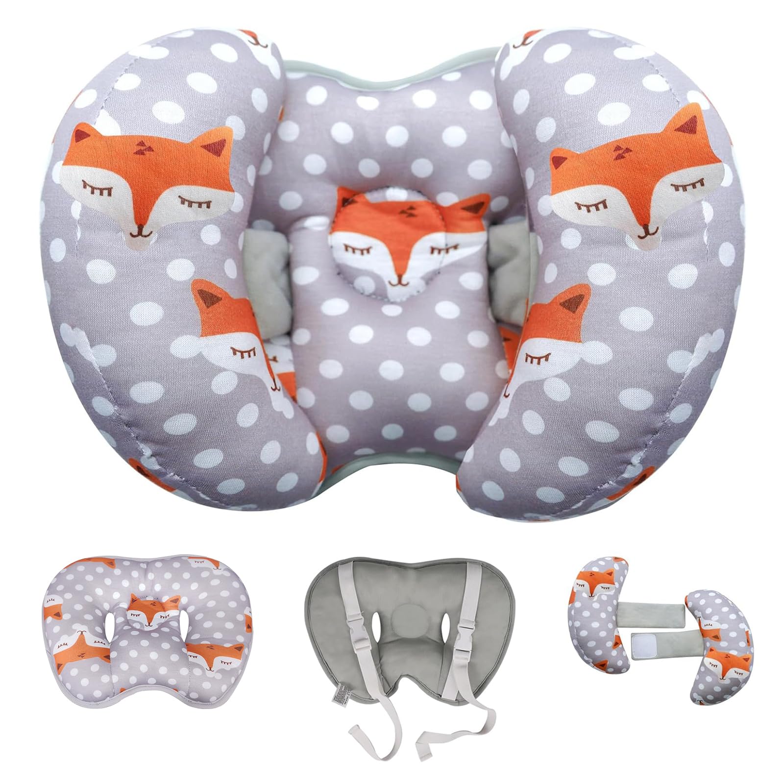KAKIBLIN Baby Head Neck Support Pillow, 2 in 1 Banana Neck Pillow for Baby, Babies Travel Pillows for Stroller Head Support for Newborn