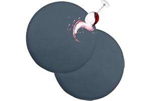 HFCNMY Stool Covers Round, 2 Pack Waterproof PU Round Bar Stool Covers with Elastic Bands Bar Chair Covers Bar Stool Seat Covers Washable Stool Cushion Slipcover for 17-18 Inch Chair(Dark Gray)