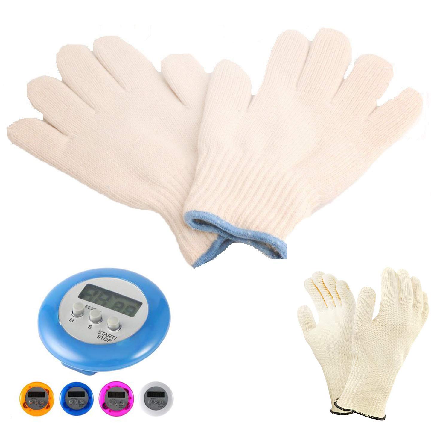 HK Online High Heat OVEN GLOVES & Digital KITCHEN TIMER -Cooking & Baking Gloves, Pot Holder, BBQ, Restaurant, Cafe, Hotel, Cooking, Baking & Barbecue Gloves