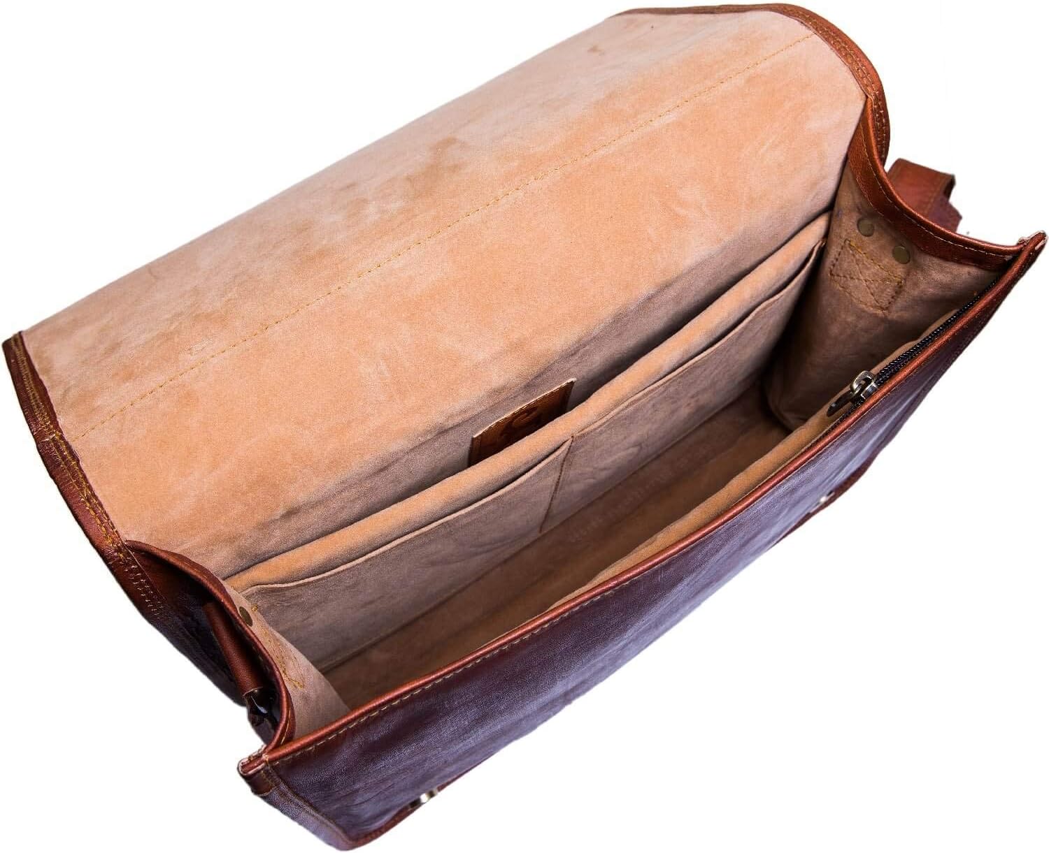 URBAN LEATHER Men's 15 Inch Handmade Vintage Leather Laptop Shoulder Messenger Bags - Image 4