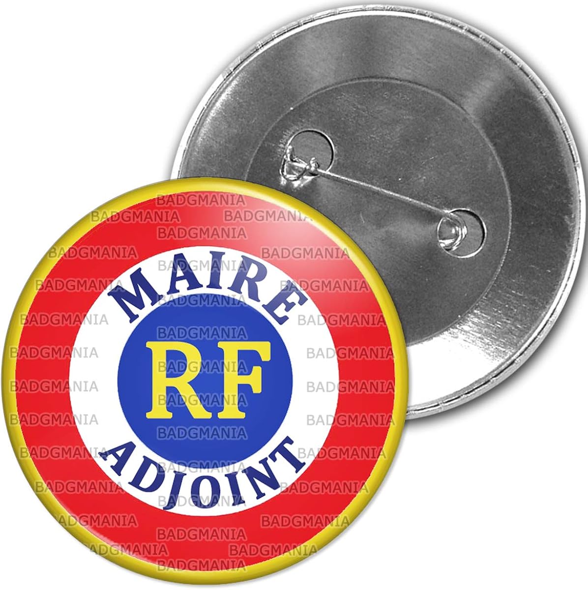 Badgmania - Aimant Cocarde RF Bleu Blanc Rouge - 5,9 Cm - Maire Et Adjoint