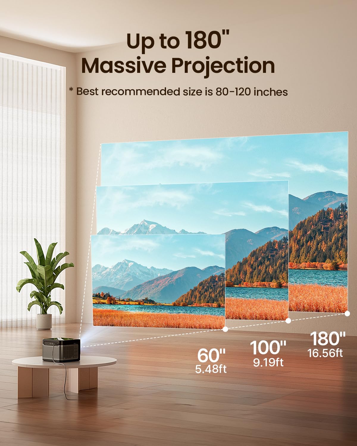 Dangbei DBOX01 1080p Full HD Projector, 2100 ISO Lumens Movie Projector, Native Licensed Netflix, Dual 10W Dolby Audio Speakers, Auto Focus, Auto Keystone Correction, Screen Fit, Obstacle Avoidance