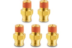 ANRIWT 3/8" DOT Air Fittings,DOT Brass Push to Connect Fitting, Air Brake Line Fittings Connector - Male Straight 3/8" Tube OD x 1/4" NPT for Trucks Trailers Use and Air System (5PCS)