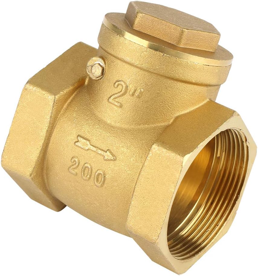 Check Valve, DN50 Female Thread Brass Non-Return Swing Check Valve 232PSI Prevent Water Backflow, Pressure 232PSI