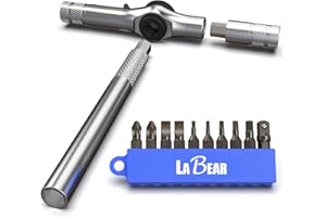 LABEAR- 12-in-1 Bike Multitool with Ratchet Wrench – Compact Folding T-Handle Repair Kit for Road & Mountain Bikes, Portable Cycling Maintenance Tool Set