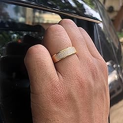 Men's Wedding Band Ring with Round Lab Created