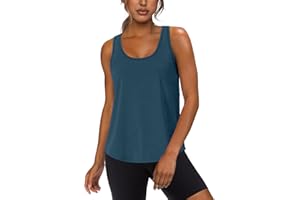 WIHOLL Women's Workout Tank Tops Sleeveless Athletic Racerback for Gym Yoga Running - Summer Fitness Tops Scoop Neck (S-XXL)
