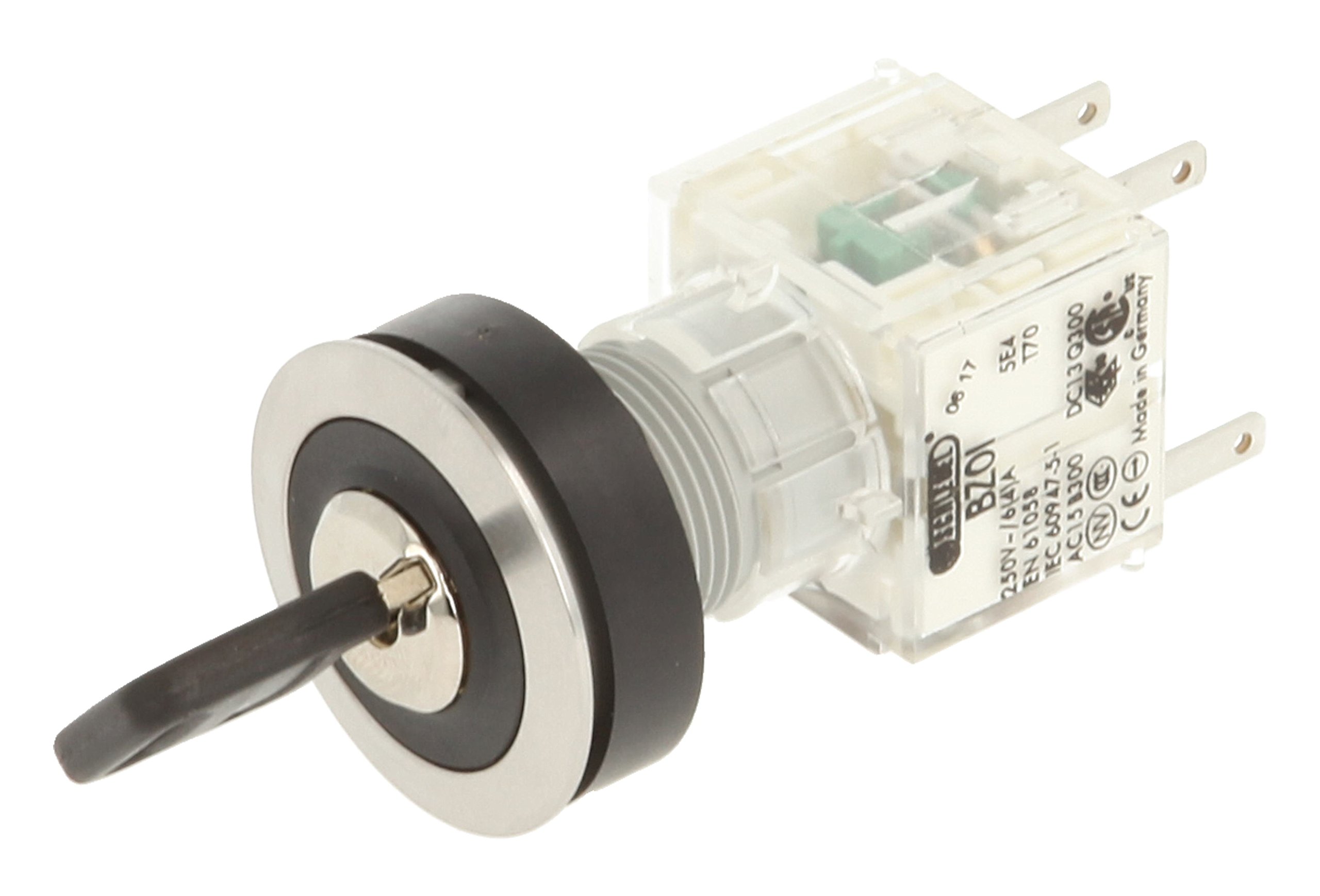 Schlegel 23.001.506 Key Switch, Stainless Steel, Locking, 2 Positions 11 & 13 o’clock, Push-Button Contact Sensor, 2 Closers