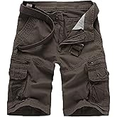 GSGGIG Men's Cargo Shorts Relaxed Fit, Cotton Twill Work Shorts, Outdoor Lightweight Casual Shorts for Men with Pockets