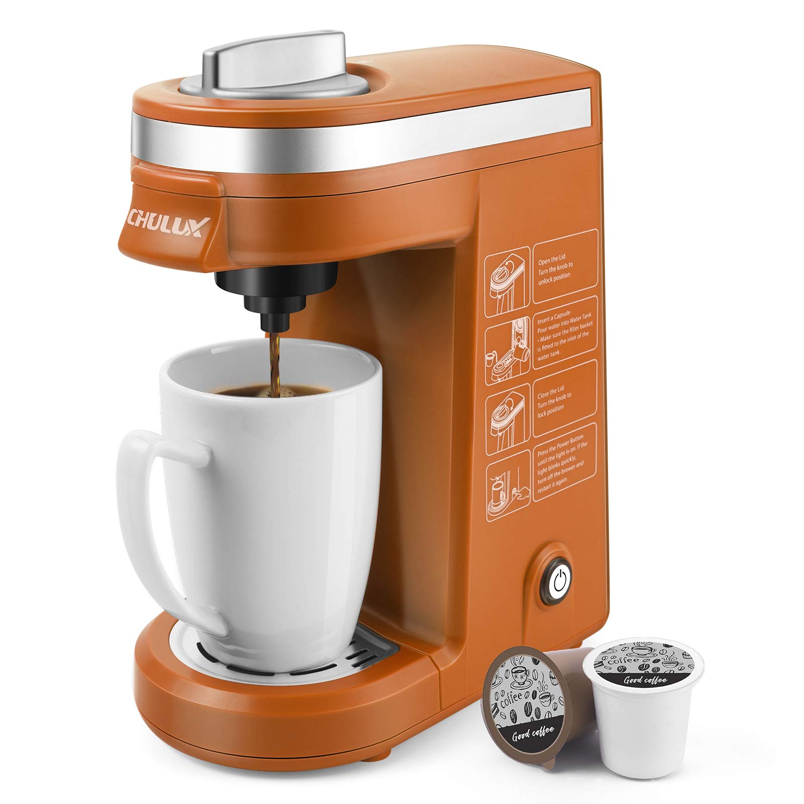 CHULUX Coffee Maker SingleServe Coffee Machine for Capsule,Orange Buy