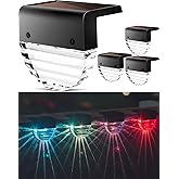 TIJNN Solar Deck Lights Outdoor, Fence Lights Waterproof Led Lights for Outdoor Stairs, Step, Yard,Patio Decor Illumination - 4 Pack