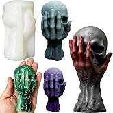 ZQYSING Skull Candle Molds, 3D Ghost Hand Skull Halloween Candle Molds | 3D Skull Silicone Mold for Candle Making, Aromatherapy Soap, Resin Casting, Ideal for Halloween Festive Atmosphere DIY Gifts