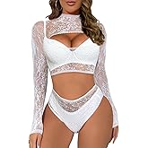Buitifo Womens Lingerie Set Fishnet BabyDoll Bodysuit Sexy Nightwear