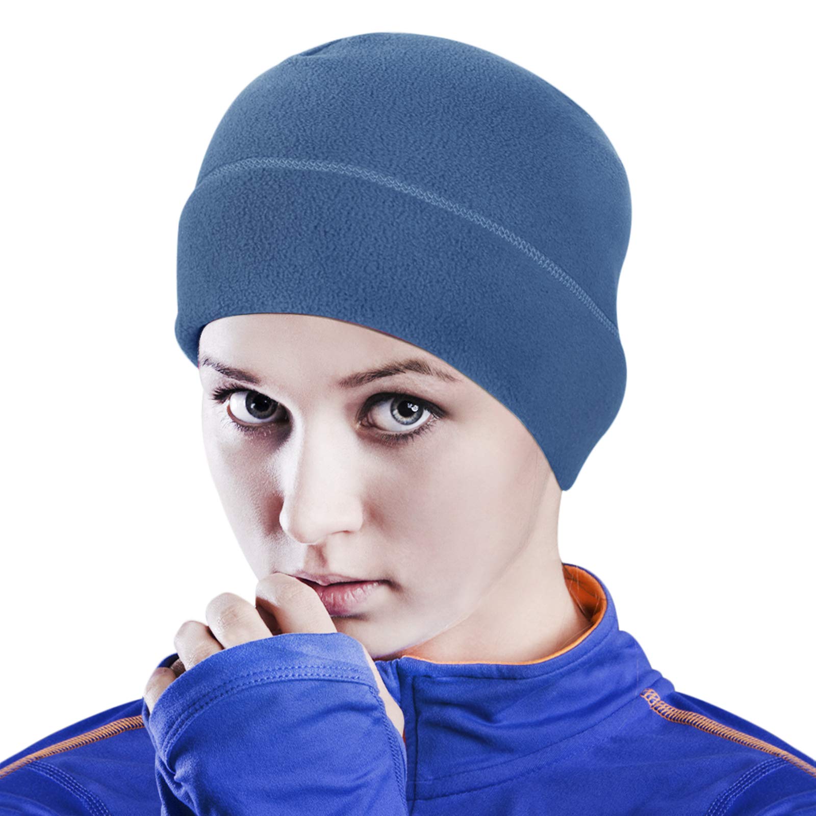 IPENNY Fleece Skull Cap Bike Motorcycle Helmet Cover for Men and Women Thermal Winter Cycling Beanie Running Hat Helmet Liner