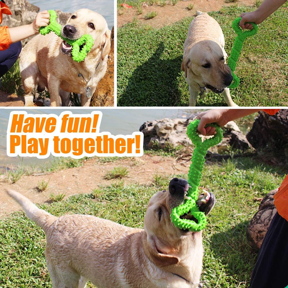 Kitchen & Dining : Hipat Dog Chew Toy for Aggressive Chewers, 13 Inch Large Solid Rubber Chew Toy with Soft Massaging Surface for Tooth Cleaning, Interactive Dog Tug Toy : 