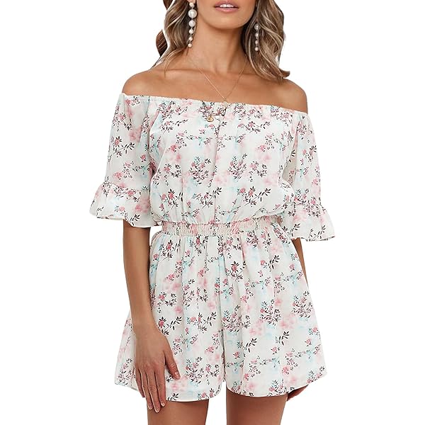 Amazon.com: Taiduosheng Women's Off-Shoulder V-Neck Floral