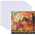 40 Pack 3.2 Mil Thick Vinyl Sleeves, 12.75" X 12.75" Vinyl Record Sleeves Clear Plastic, outer sleeve record protector for storing single and double LP albums, Record Sleeves Protection from Scratches