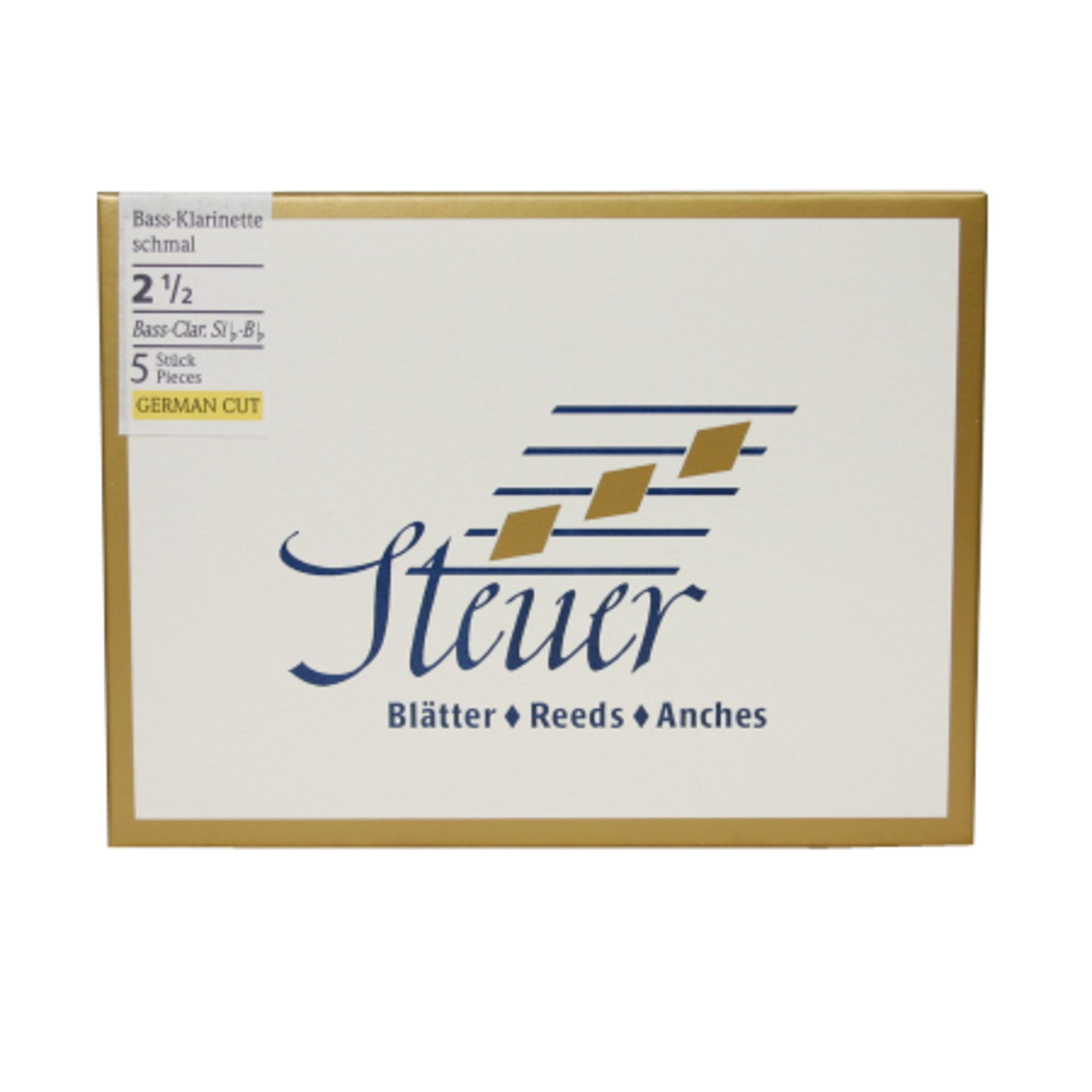 Steuer reed Bass Clarinet Solo White Line 2 German Cut Pack of 5 — image 1