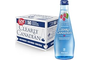 Clearly Canadian Sparkling Flavored Water, 11 oz Glass Bottles – Variety of Refreshing Flavors, Premium Carbonated Beverage, Available in 12-Pack and 24-Pack Options (12 Pack, Country Raspberry)