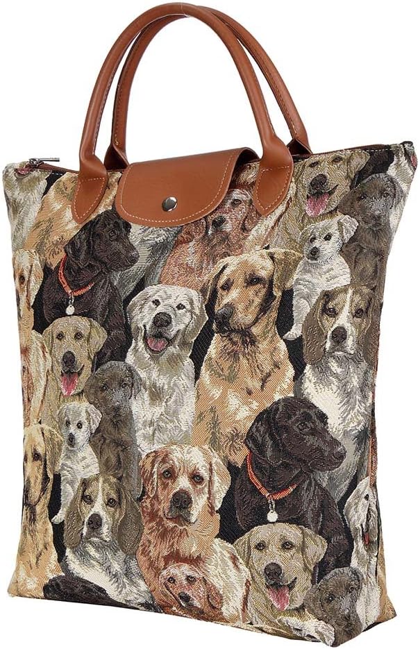 Signare Folding Re-Usable Shopping Fold Away Bag (Labrador), Labrador Dog - Image 3