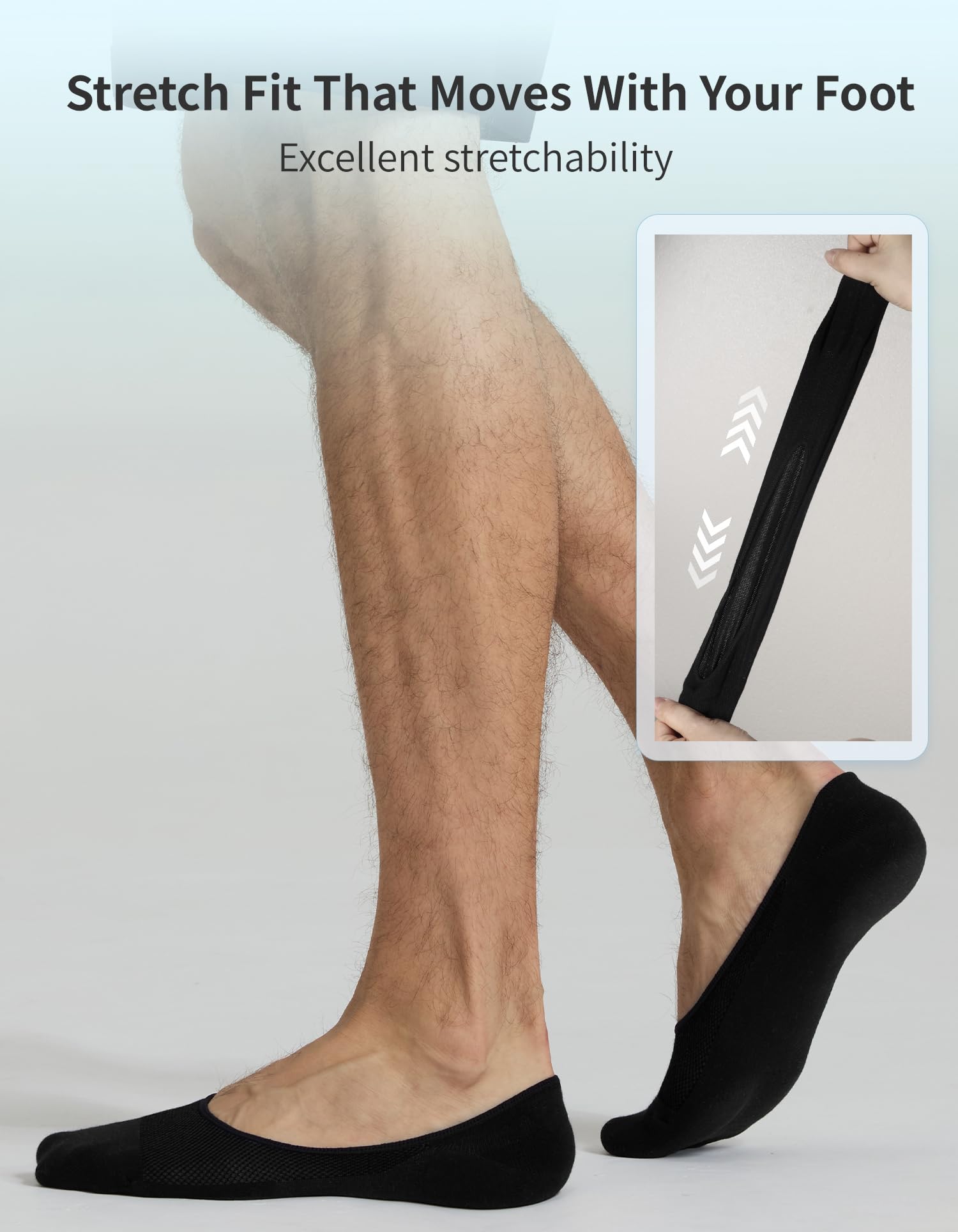 CLOSEMATE 6 Paar Füßlinge Herren mit rutschfestem Silikon, EU 43-46 6
