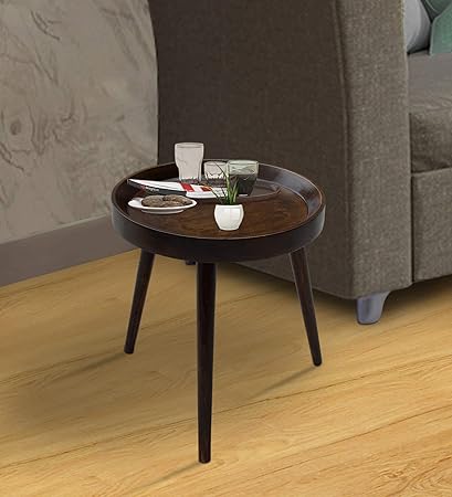 The Urban Store Hand Crafted Three Legged Wooden Medium Sized Decorative Centre Table Accent Table End Table Night Stand Table For Living Room Waiting Room Balcony And Office Size 14x14x14 Tustb11 Amazon In Home Kitchen
