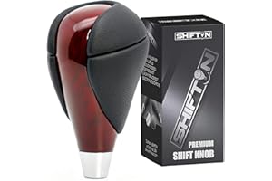 SHIFTIN Gear Shift Knob, Cherry Red, Walnut Wood, Leather, for Lexus ES300h ES350 GS300 GS350 GS430 GS450h GS460 IS250 IS300 IS350 LS460 LS600h RX350 RX450h