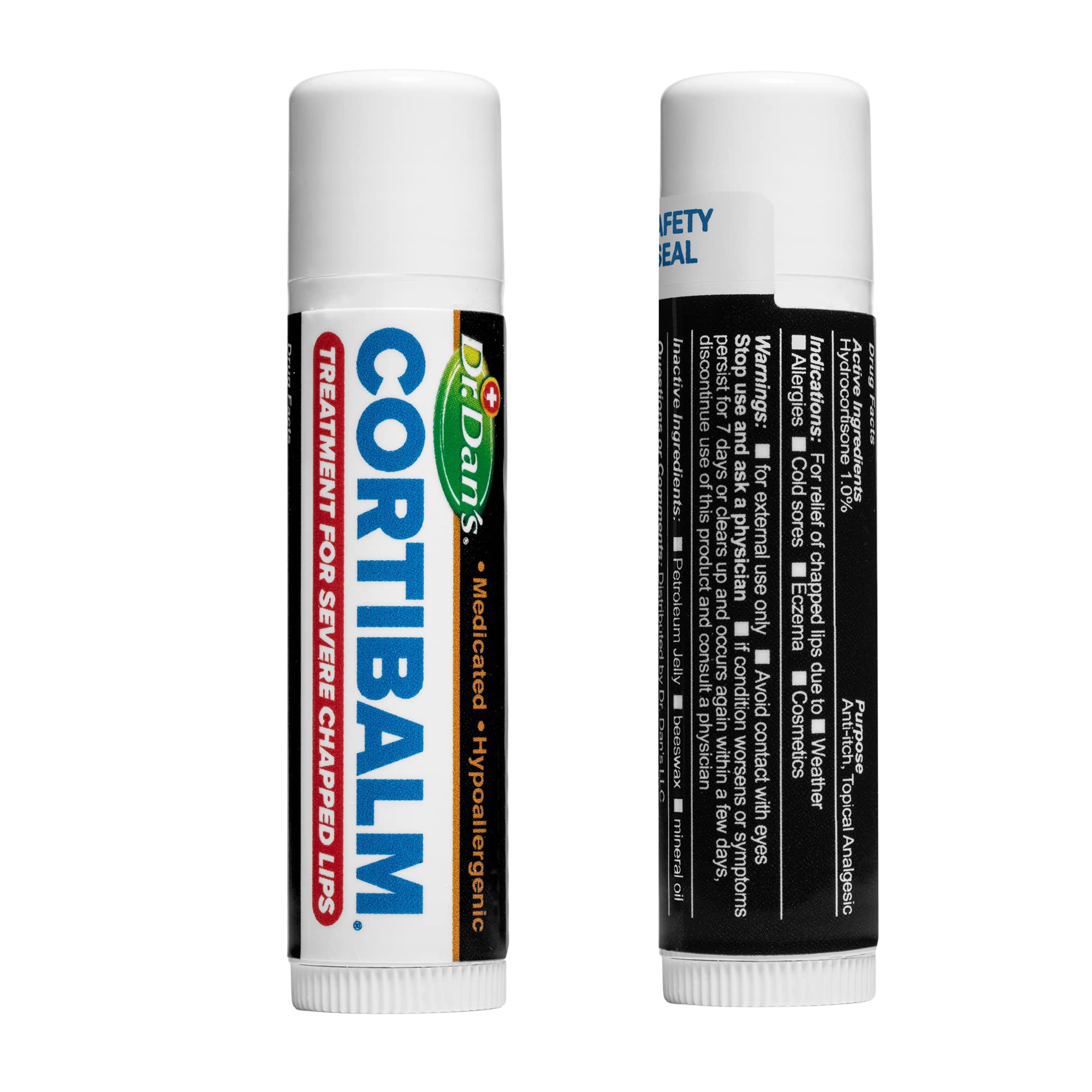 Dr. Dan's Cortibalm - 2 Pack - for Dry Cracked Lips - Healing Lip Balm for Severely Chapped Lips - Designed for Men, Women and Children