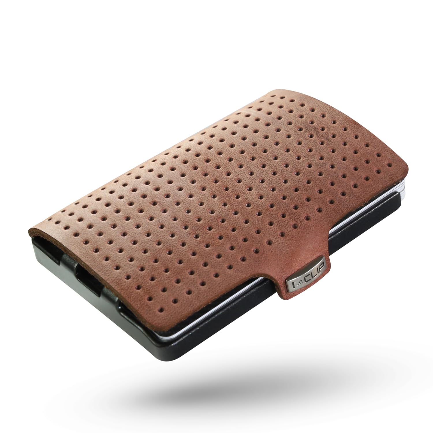 I-Clip Original Mini Wallet with Moneyclip - Slim Leather Cardholder - Premium AdvantageR Oak